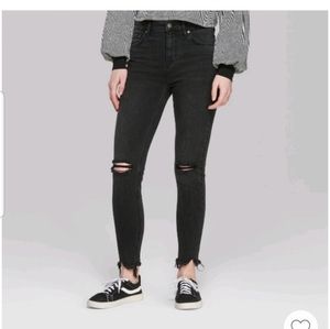 High rise black skinny jeans